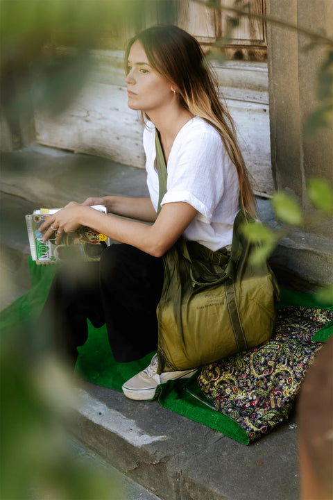 Covered Parachute Shoulder Bag