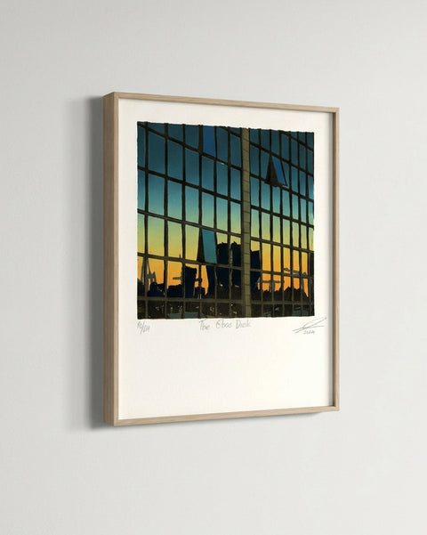 The Glass Dusk - Linocut Print (Framed)