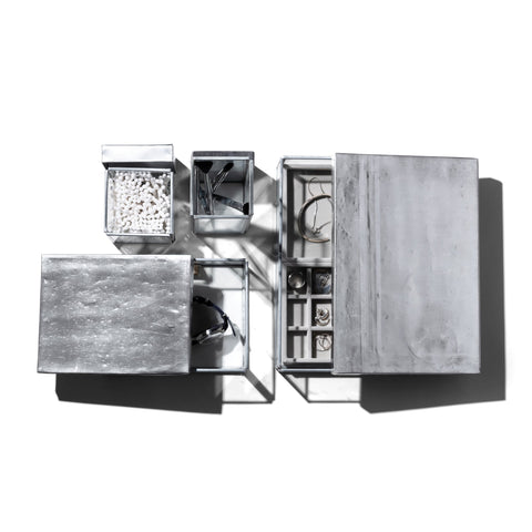 Glass Box with Recycle Steel Lid / Pen Stand