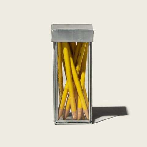 Glass Box with Recycle Steel Lid / Pen Stand