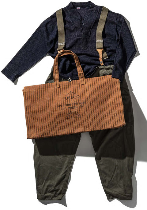 Brown Cotton Wide Bag